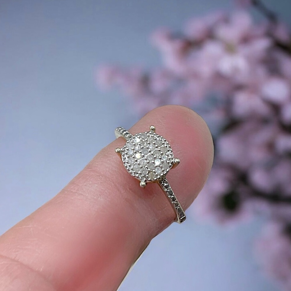 🌺Gold Vermeil & Genuine Pave  Diamond Ring